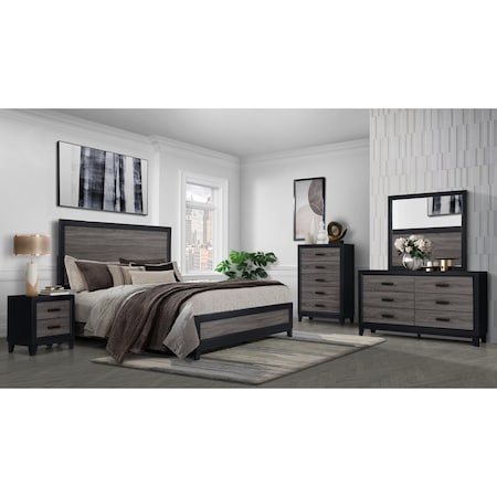 Global Furniture Usa Farmhouse  Lisbon Grey/Black Full Bed Group 4435